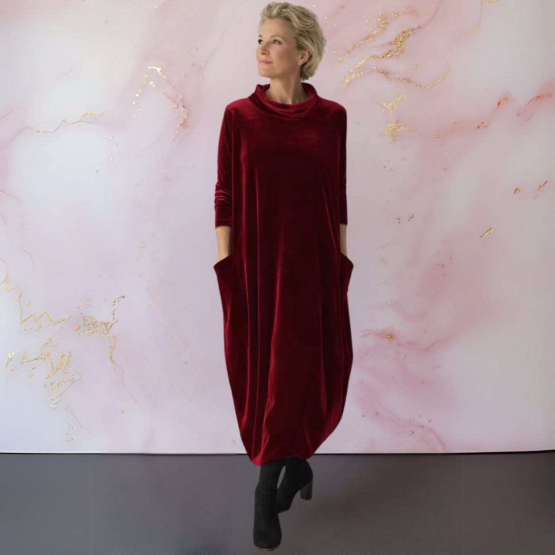 Anja | Samtiges elegantes Maxikleid