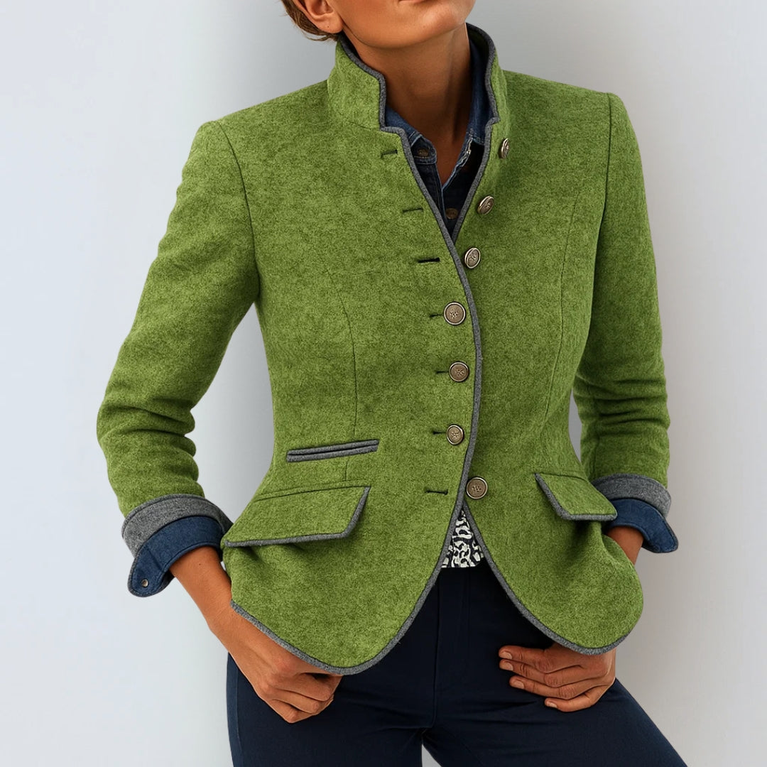 Anja | Elegante Strickjacke mit hohem Kragen