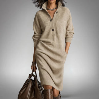 Marion | Weiches Strickkleid mit Knöpfen