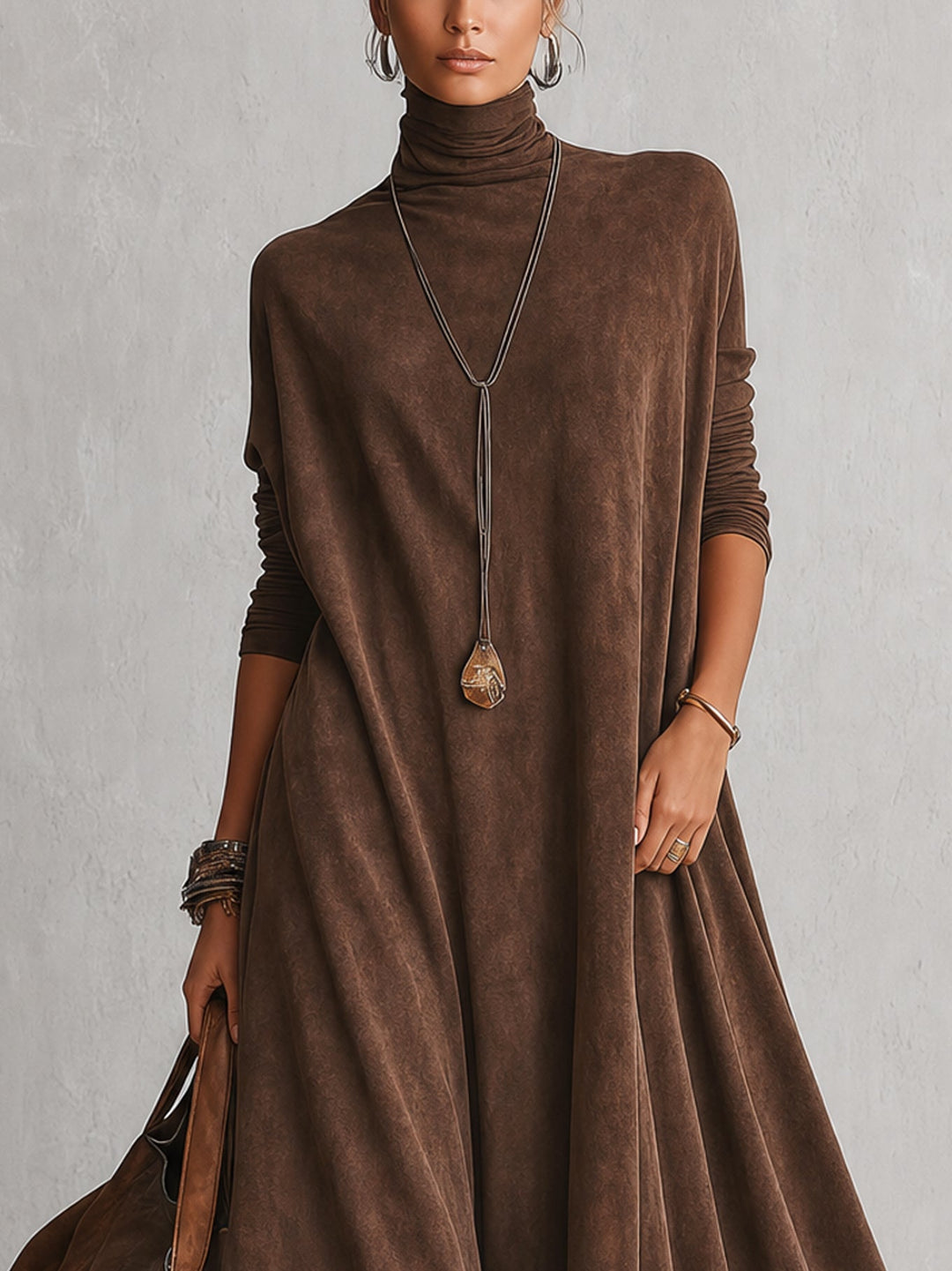 Piera Maxikleid mit Rollkragen – Detail