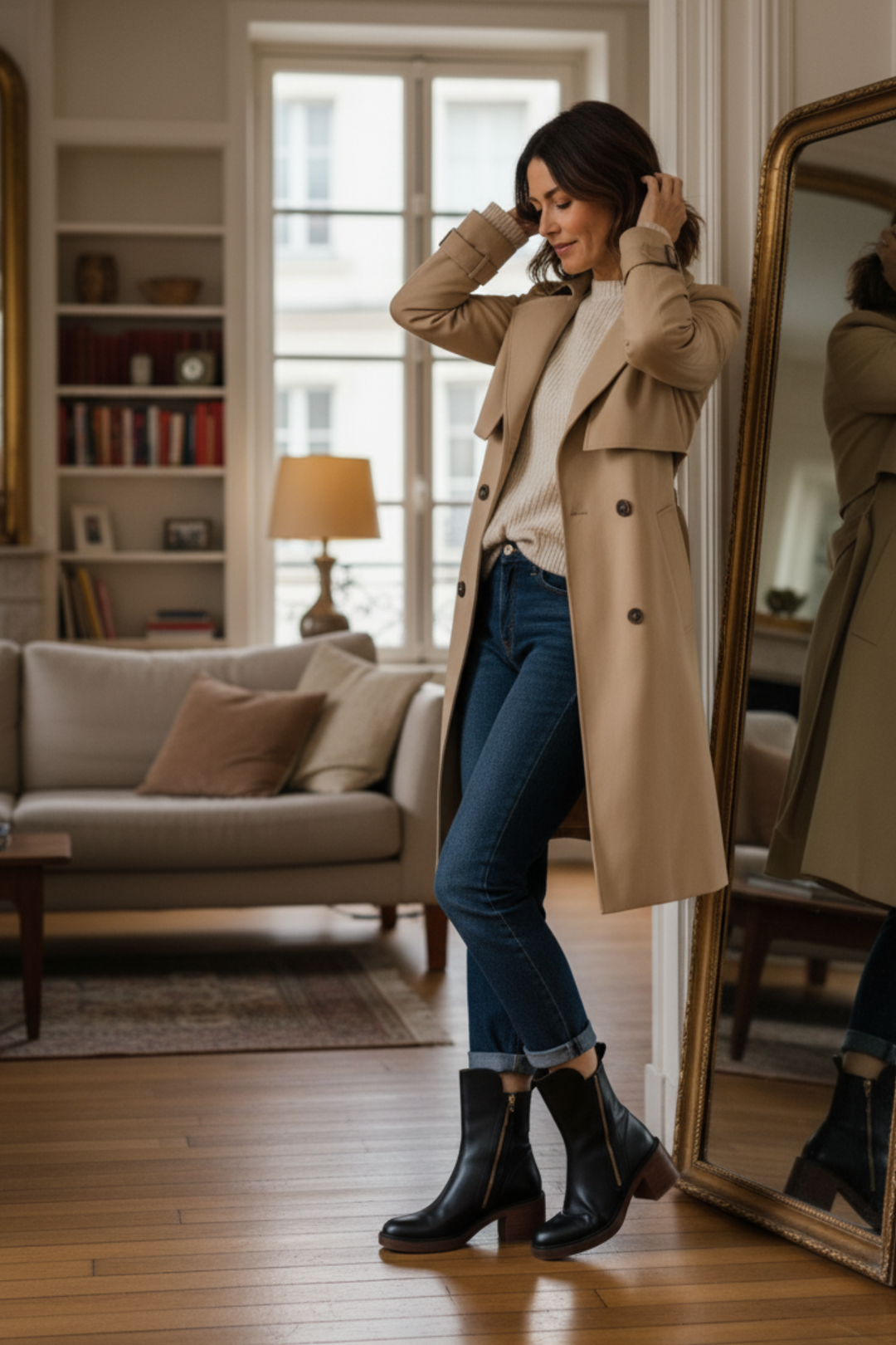 Pernelle | Stiefeletten aus Leder mit Blockabsatz