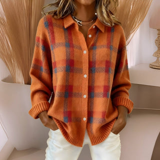 Anna | Weicher Strickcardigan mit Karomuster