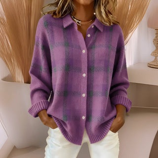Anna | Weicher Strickcardigan mit Karomuster