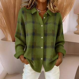 Anna | Weicher Strickcardigan mit Karomuster