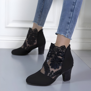 Federica | Spitzen-Stiefeletten mit Blockabsatz