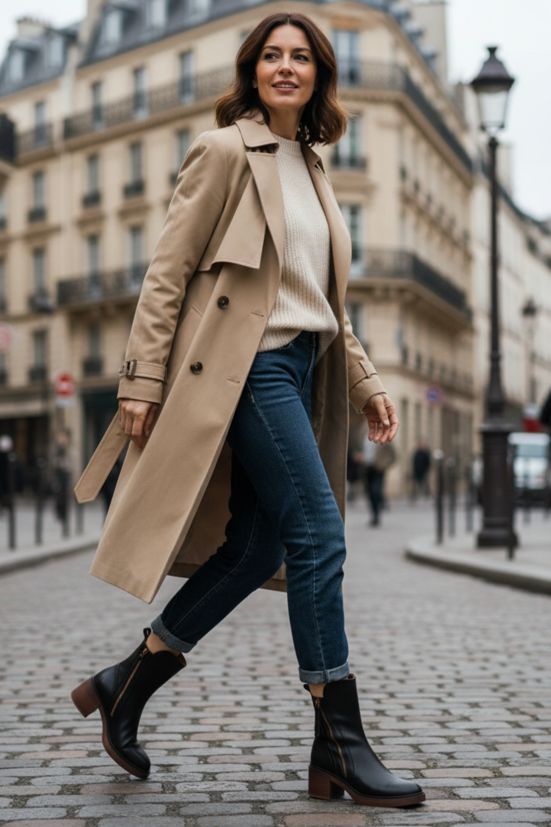 Pernelle | Stiefeletten aus Leder mit Blockabsatz