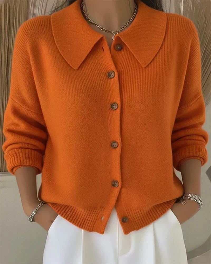 Vega | Strickjacke mit Hemdkragen