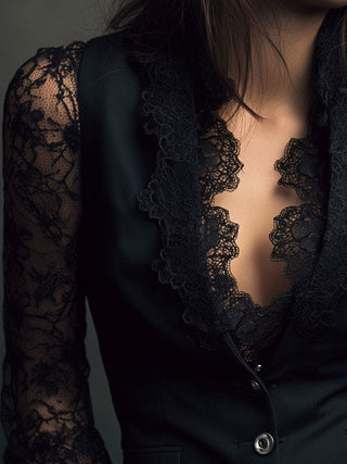 Vittoria | Blazer mit halbtransparenten Spitzenärmeln