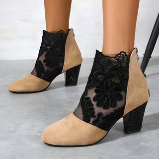 Federica | Spitzen-Stiefeletten mit Blockabsatz