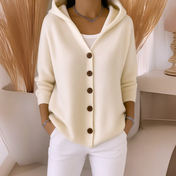 Felicia | Trendige Strickjacke mit Kapuze