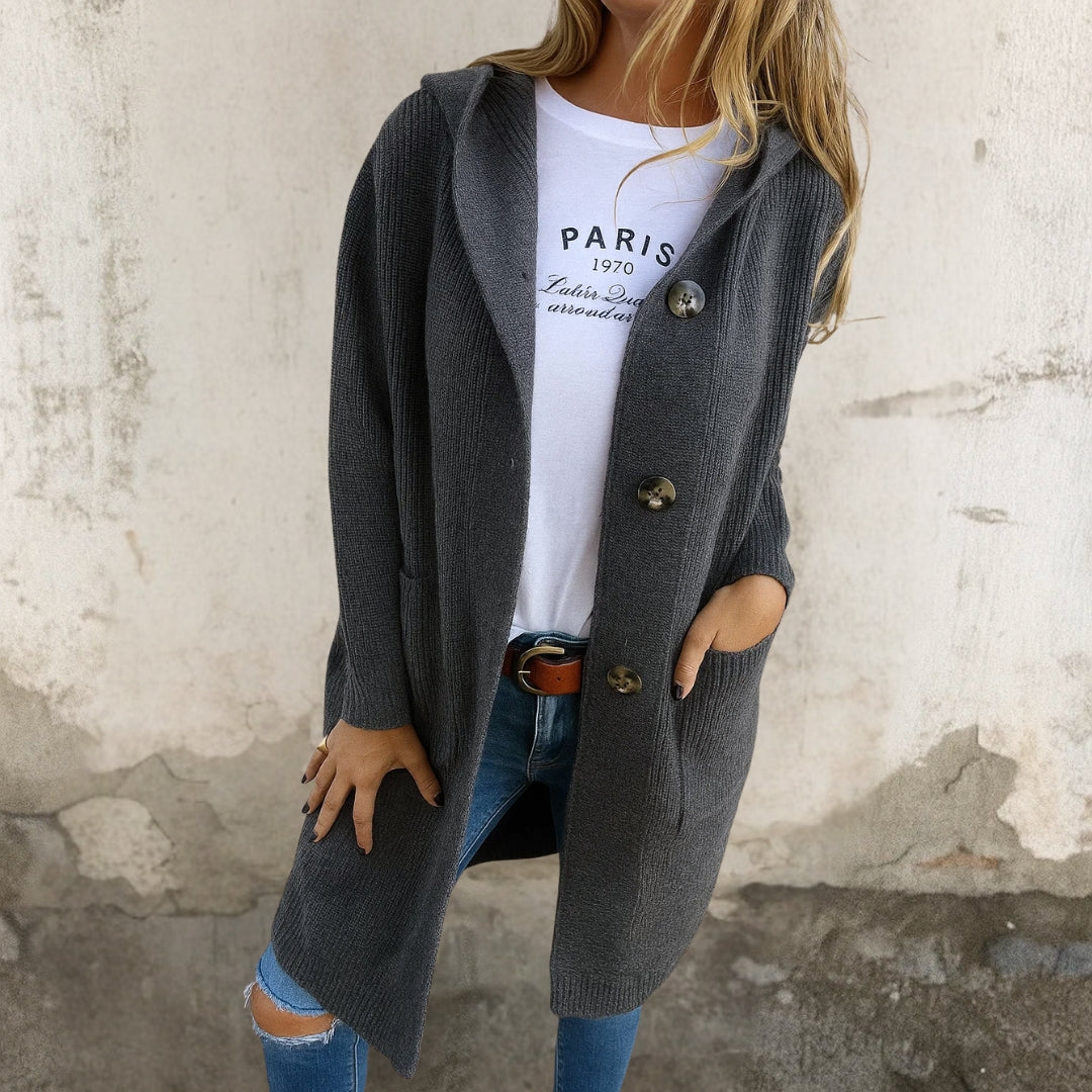 Paula | Elegante lange Strickjacke