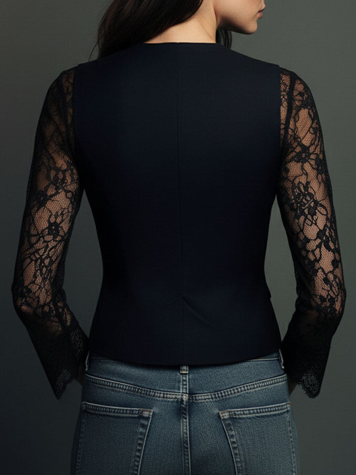 Vittoria | Blazer mit halbtransparenten Spitzenärmeln