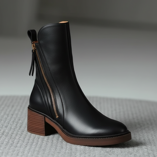Pernelle | Stiefeletten aus Leder mit Blockabsatz