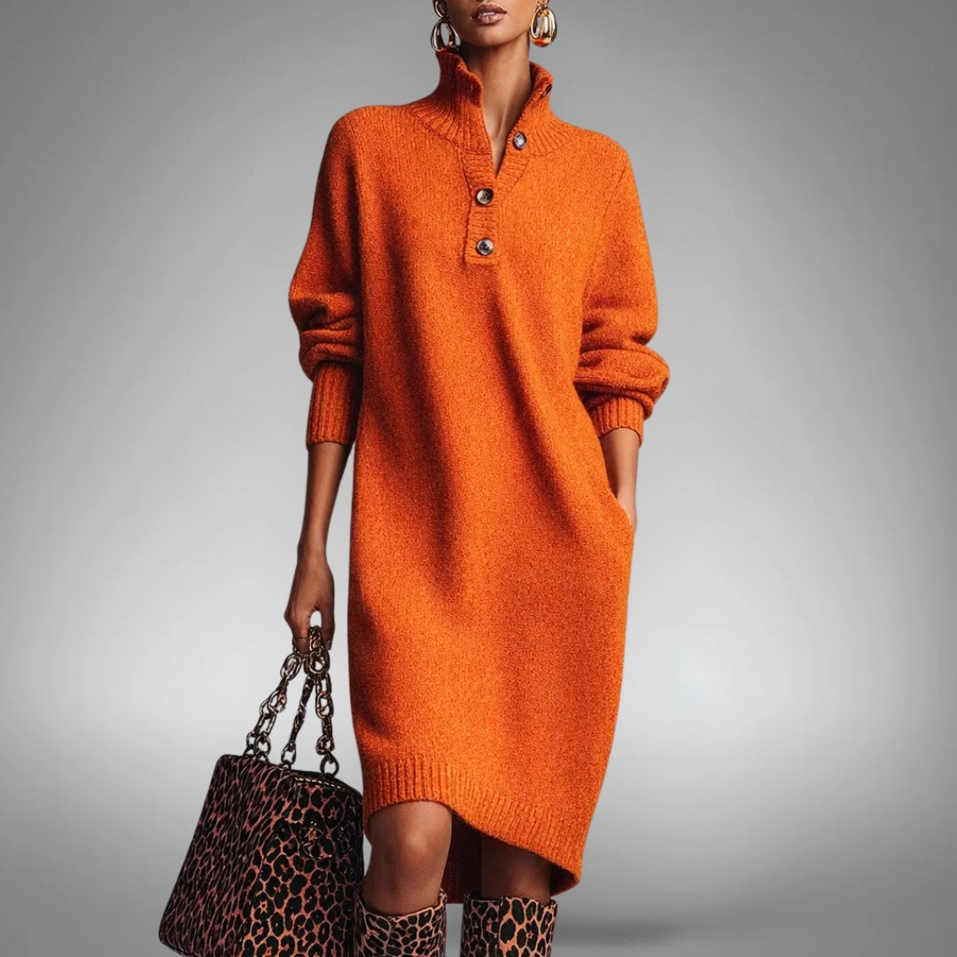 Marion | Weiches Strickkleid mit Knöpfen