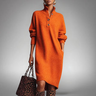Marion | Weiches Strickkleid mit Knöpfen