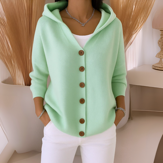 Felicia | Trendige Strickjacke mit Kapuze