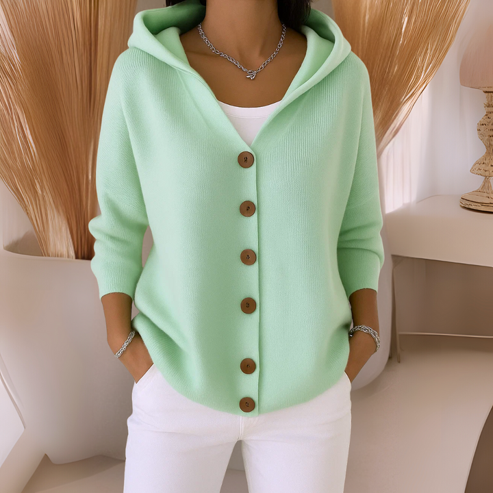 Felicia | Trendige Strickjacke mit Kapuze