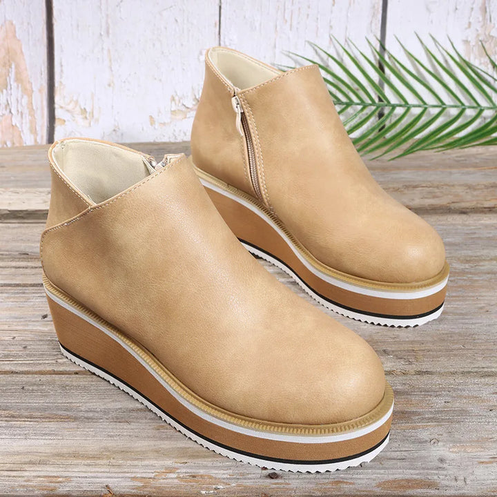 Coralie | Wedge-Boots mit seitlichem Reißverschluss