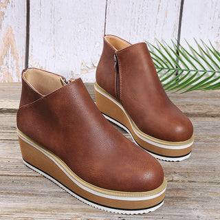 Coralie | Wedge-Boots mit seitlichem Reißverschluss