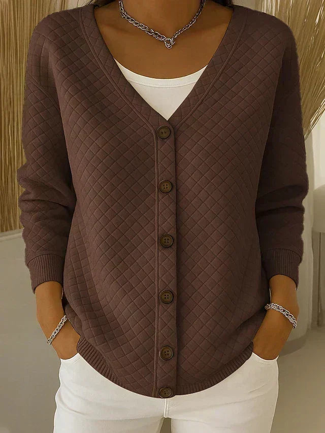Leonor | Steppstrickjacke mit Knöpfen