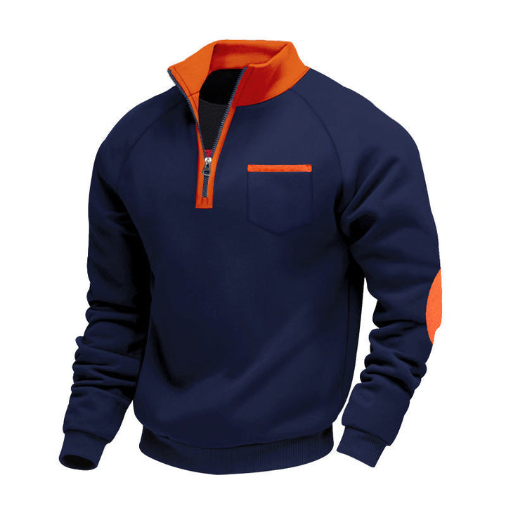Ortwin | Sportlicher Herrenpullover mit halbem Reißverschluss