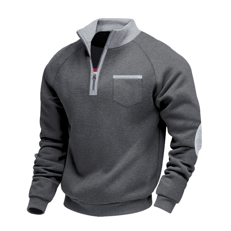 Ortwin | Sportlicher Herrenpullover mit halbem Reißverschluss