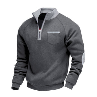 Ortwin | Sportlicher Herrenpullover mit halbem Reißverschluss