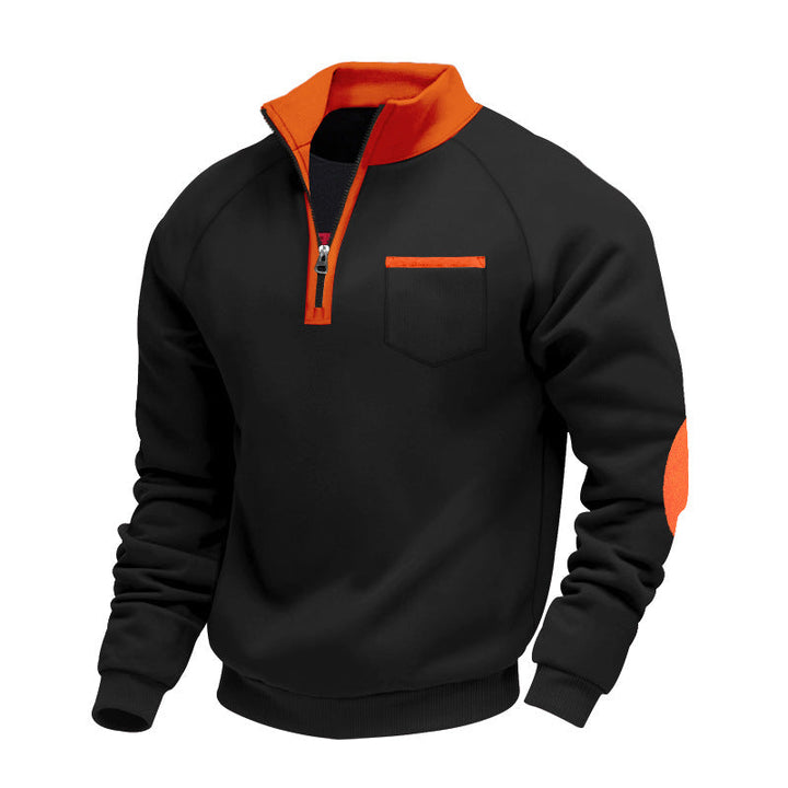 Ortwin | Sportlicher Herrenpullover mit halbem Reißverschluss