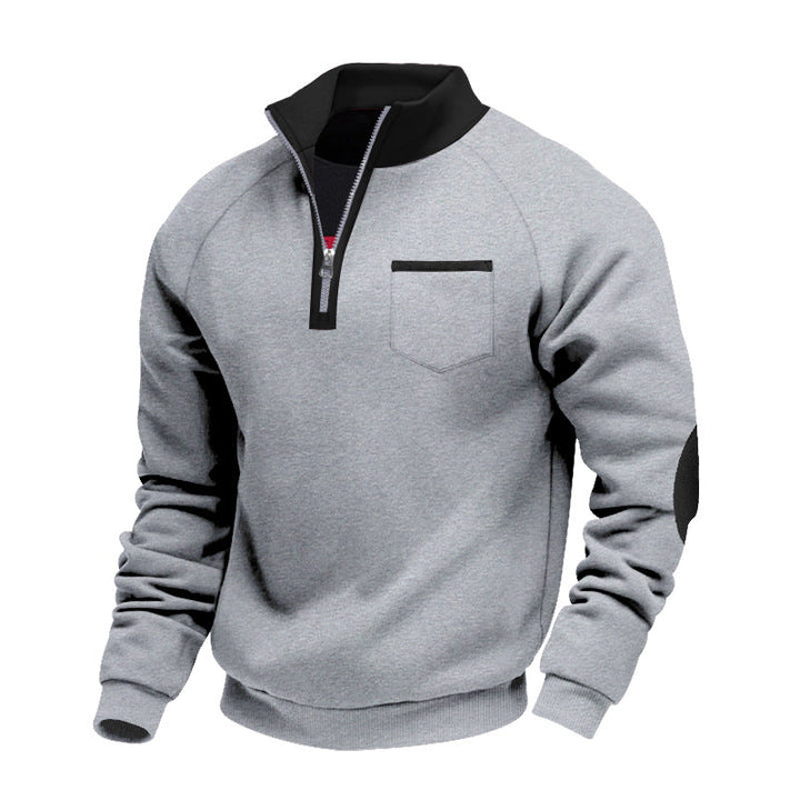 Ortwin | Sportlicher Herrenpullover mit halbem Reißverschluss