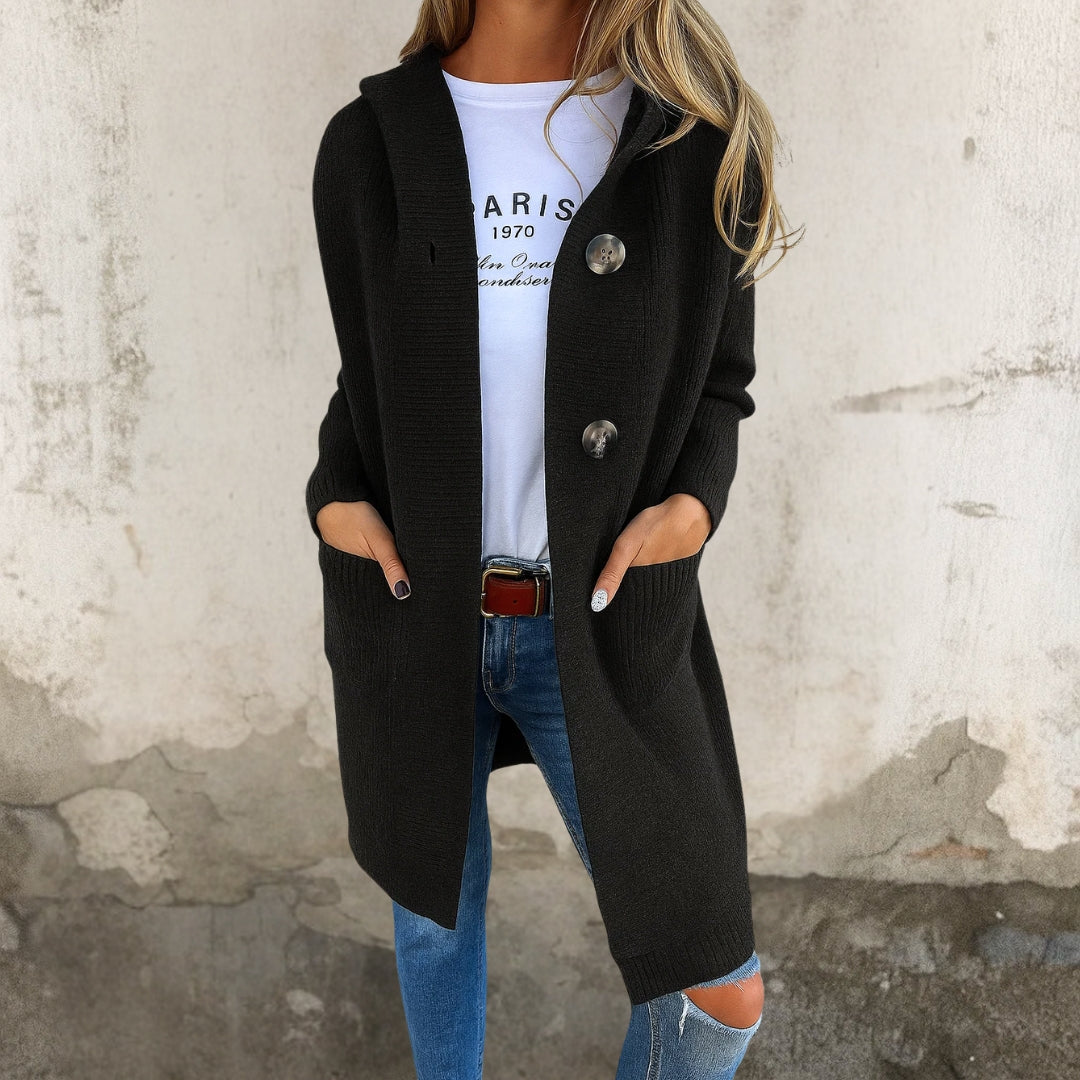 Paula | Elegante lange Strickjacke