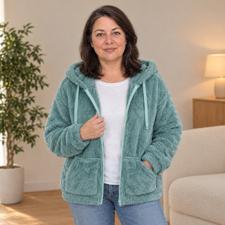 Sophie | Flauschige Kapuzenjacke mit Reißverschluss