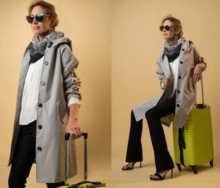 Ingeborg | Regenjacke mit Knopfleiste und verstellbarer Kapuze