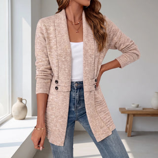 Nora | Langer Strickcardigan mit Schalkragen