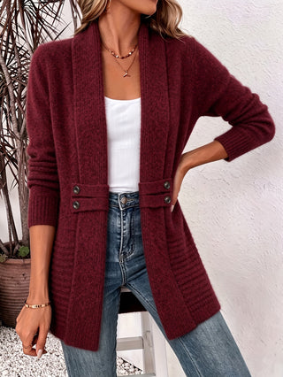 Nora | Langer Strickcardigan mit Schalkragen