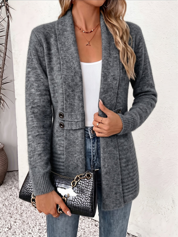Nora | Langer Strickcardigan mit Schalkragen