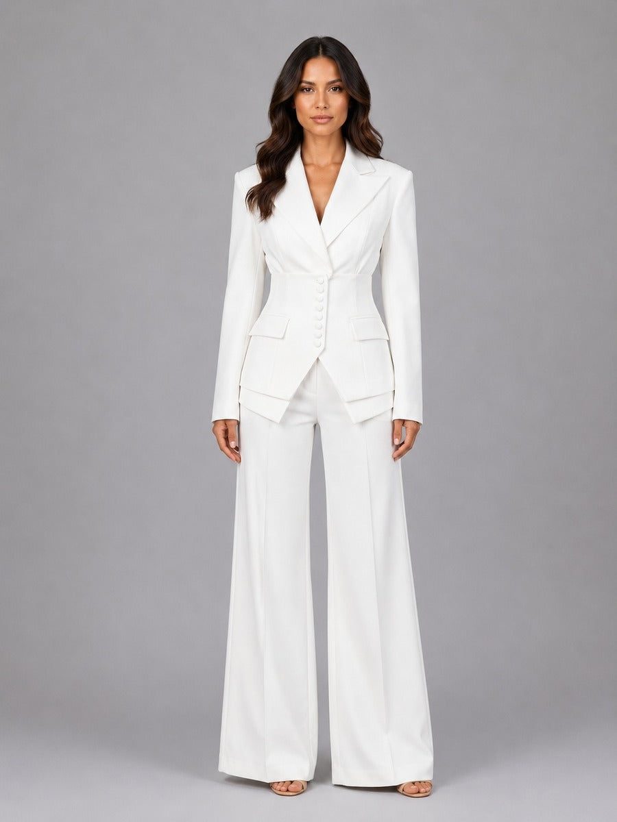 Anselma | Zweiteiliges Set mit tailliertem Blazer und weiter Hose