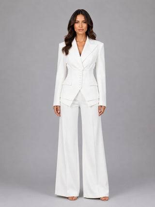 Anselma | Zweiteiliges Set mit tailliertem Blazer und weiter Hose