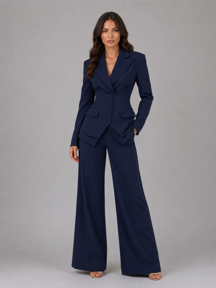Anselma | Zweiteiliges Set mit tailliertem Blazer und weiter Hose