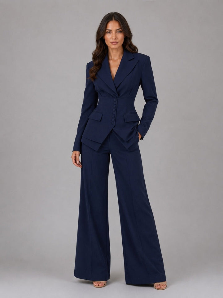 Anselma | Zweiteiliges Set mit tailliertem Blazer und weiter Hose