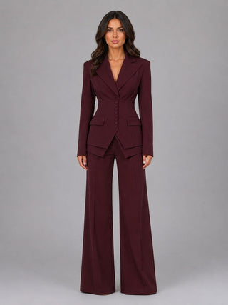 Anselma | Zweiteiliges Set mit tailliertem Blazer und weiter Hose