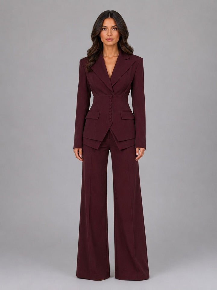 Anselma | Zweiteiliges Set mit tailliertem Blazer und weiter Hose