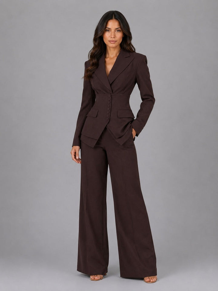 Anselma | Zweiteiliges Set mit tailliertem Blazer und weiter Hose