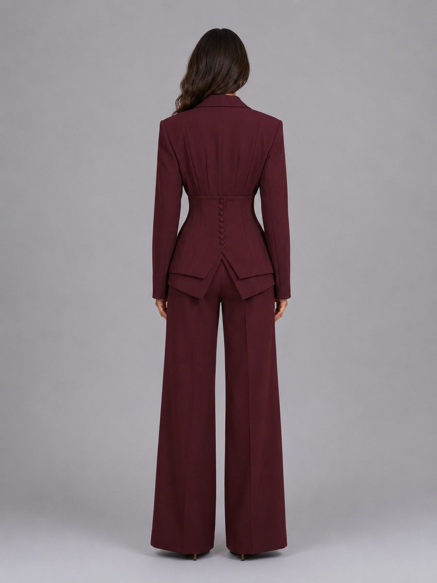 Anselma | Zweiteiliges Set mit tailliertem Blazer und weiter Hose