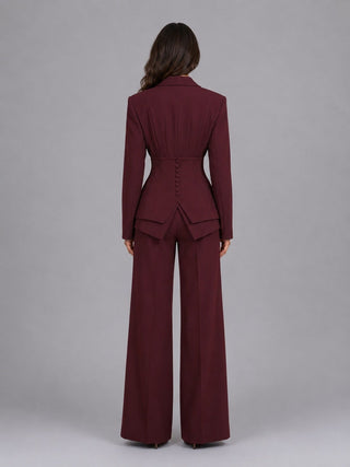 Anselma | Zweiteiliges Set mit tailliertem Blazer und weiter Hose