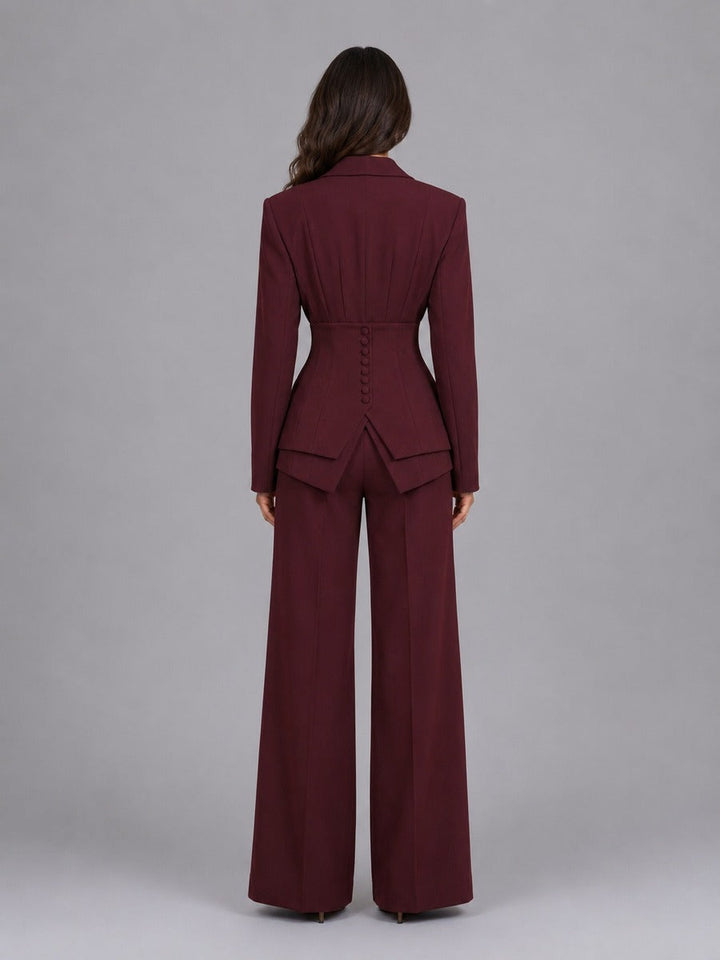 Anselma | Zweiteiliges Set mit tailliertem Blazer und weiter Hose