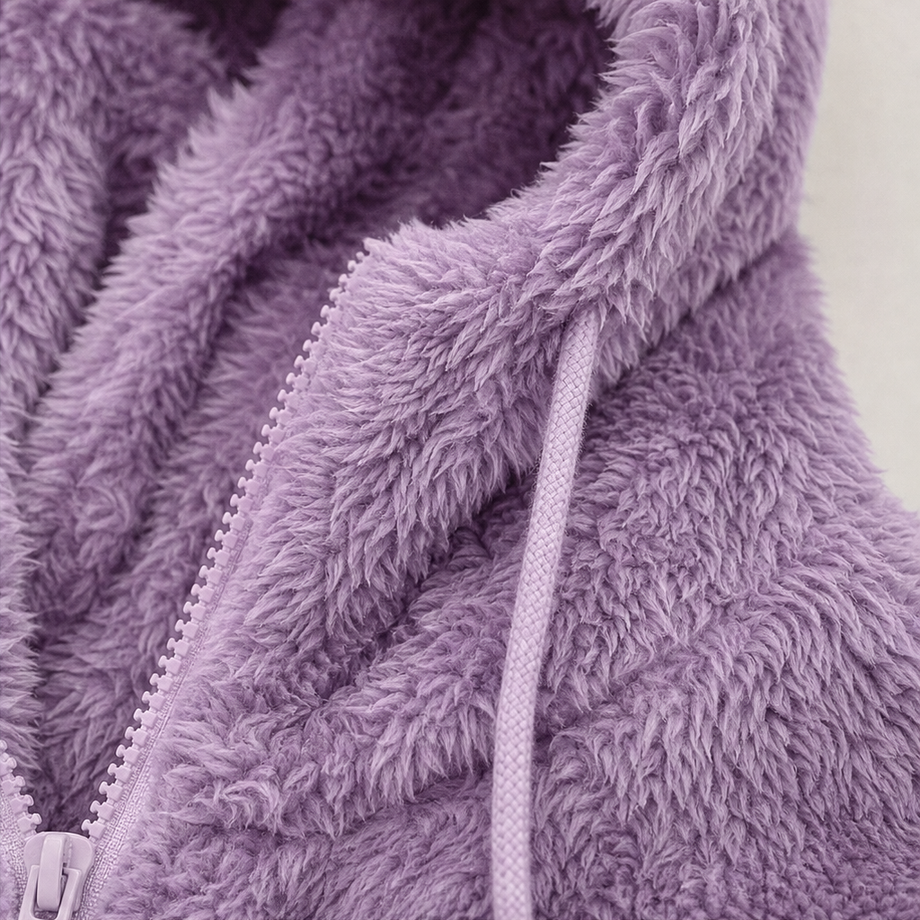 Sophie | Flauschige Kapuzenjacke mit Reißverschluss