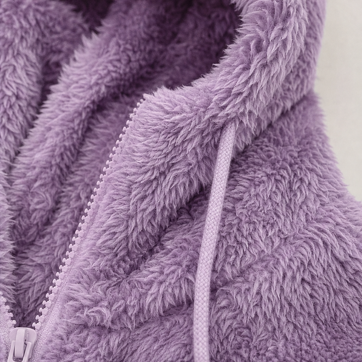 Sophie | Flauschige Kapuzenjacke mit Reißverschluss