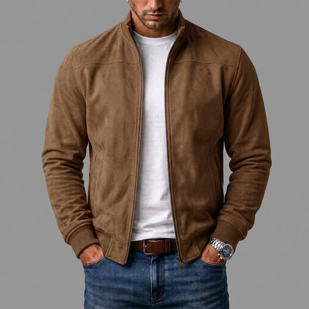 Clément | Jacke in Wildleder-Optik mit Stehkragen