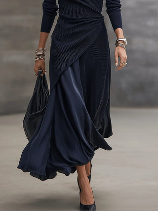 Tamara | Maxikleid mit Wickeloberteil und Satinrock