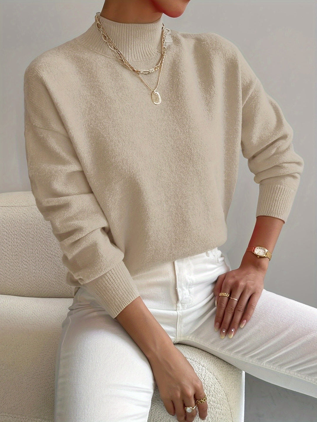 Christiane | Weicher Pullover mit Stehkragen